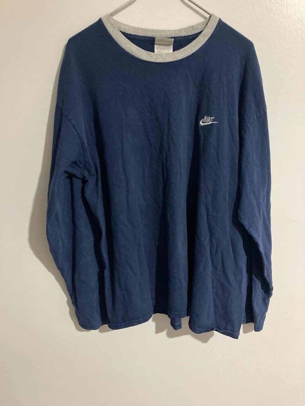 VTG 90s Nike Long Sleeve T Shirt White Tag USA Made Embroidered Swoosh XL